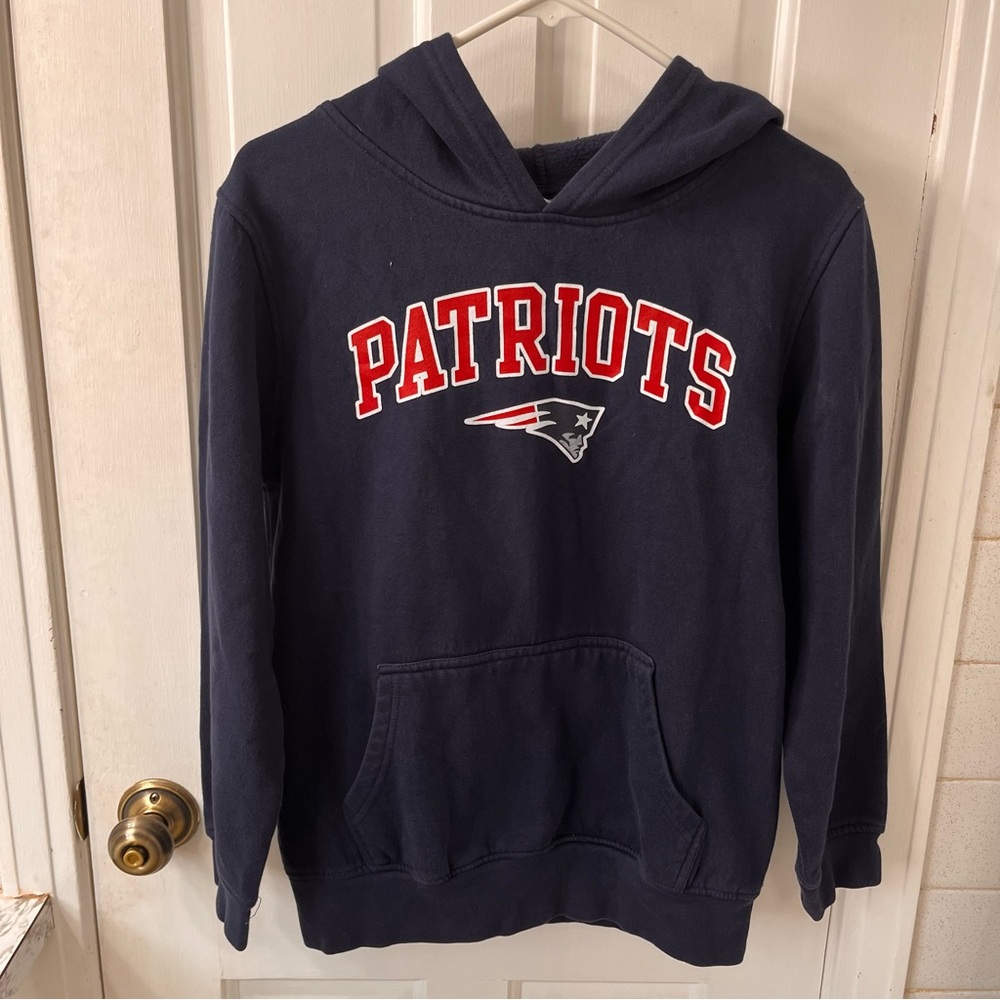 NFL Team Apparel New England Patriots Youth XL Hoodie Dark Navy Blue 14/16 Pullo